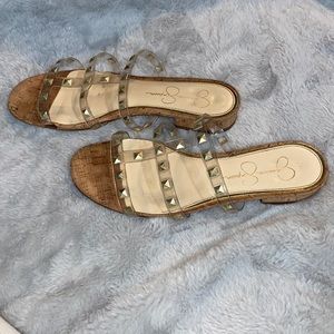 Jessica Simpson sandals brown n white Size 7 1/2